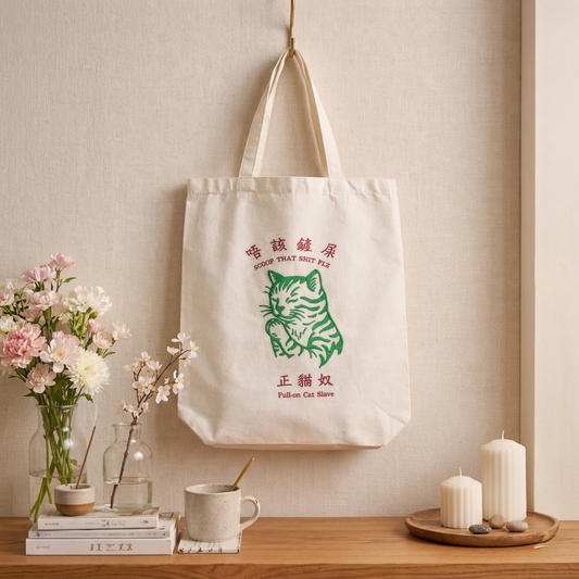 Full-On Cat Slave Tote Bag
